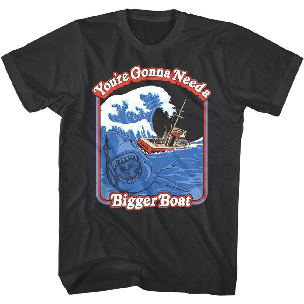 Jaws Storybook Bigger Boat Cartoon Shark Graphic T-Shirt Movie Fan Gift Tee 17 - Picture 1 of 5